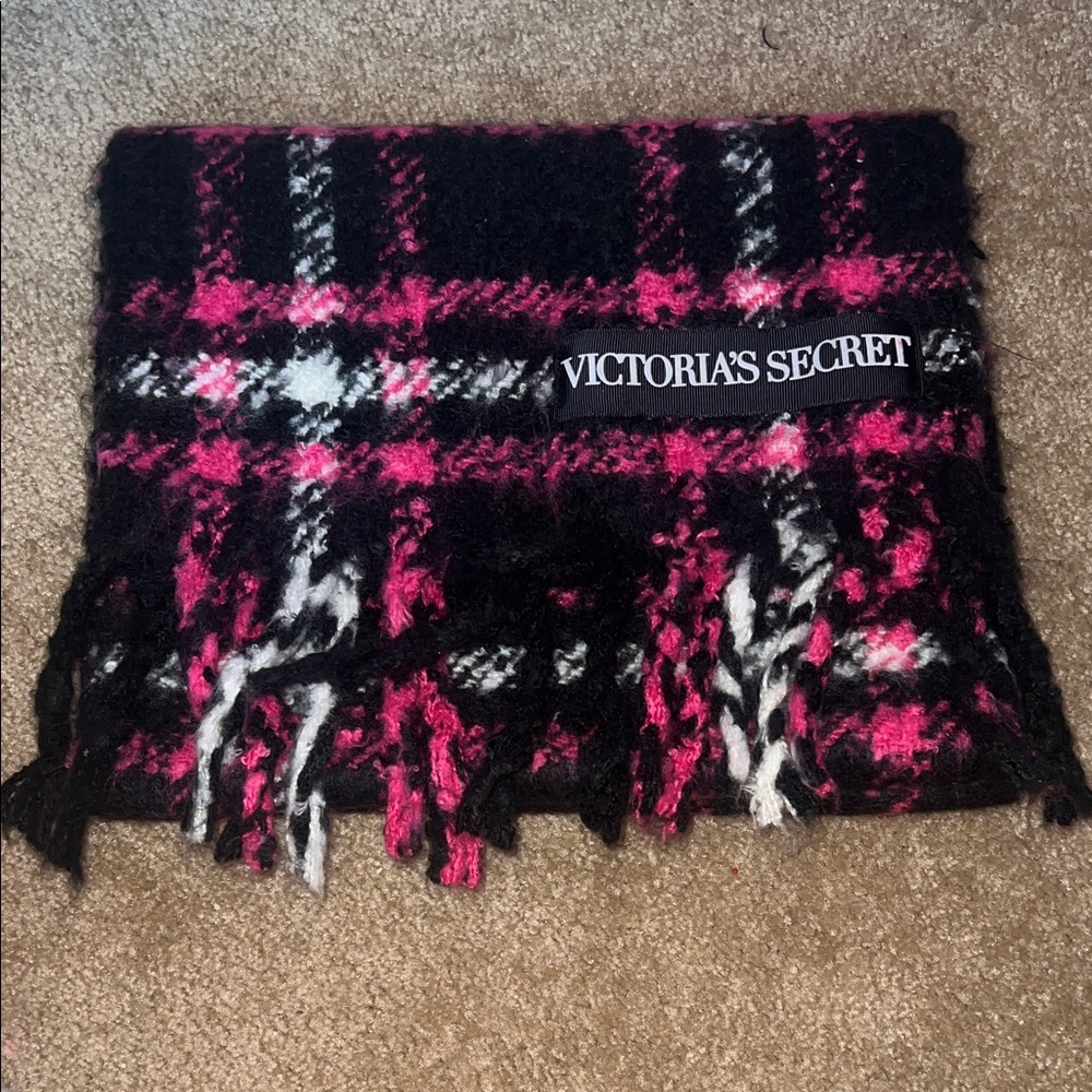 Victoria's Secret Black, Pink and white Scarf.